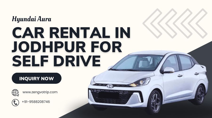 hyundai Aura car on rent in jodhpur for self drive by zengvotrip